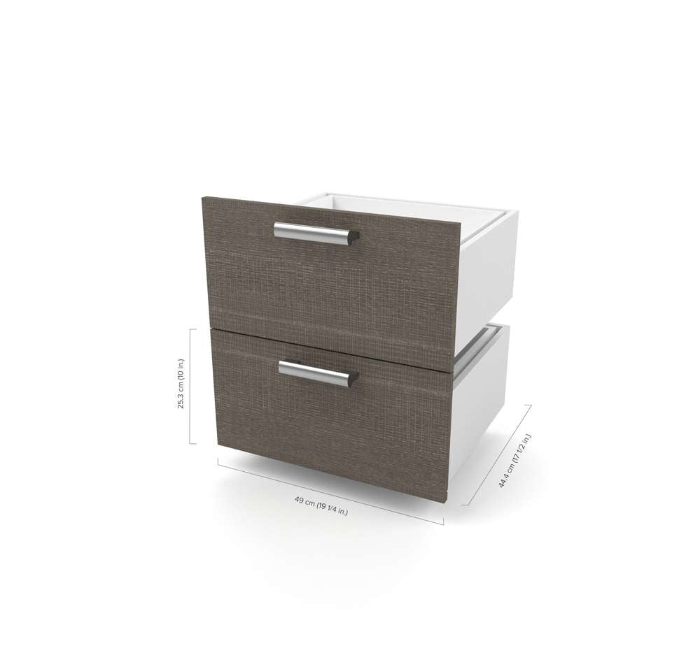 Bestar - Cielo Queen Murphy Bed with Floating Shelves (85W) in Bark Grey & White - 80887-47 veiw 10