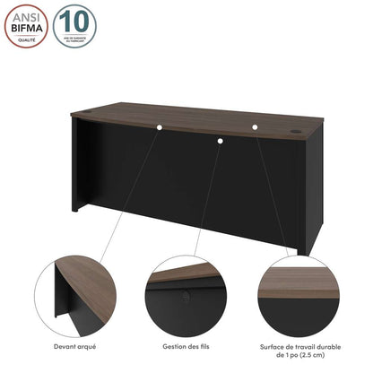 Bestar - Connexion 72W Desk Shell in Antigua & Black - 93400-000052 veiw 3