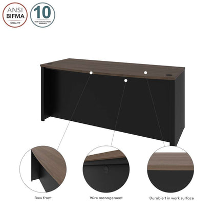 Bestar - Connexion 72W Desk Shell in Antigua & Black - 93400-000052 veiw 4