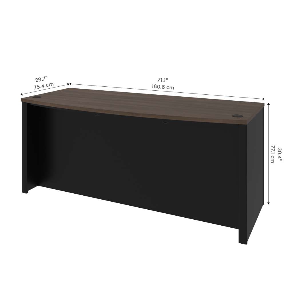 Bestar - Connexion 72W Desk Shell in Antigua & Black - 93400-000052 veiw 5