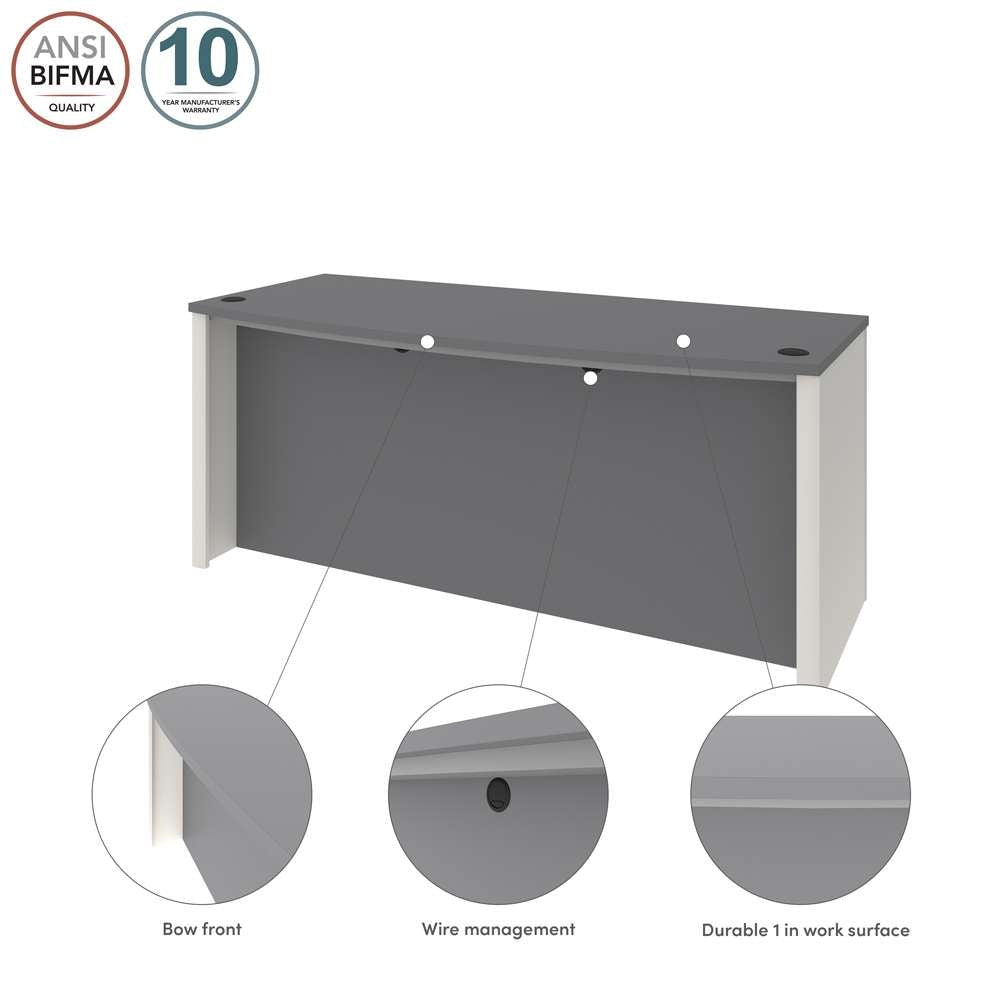Bestar - Connexion 72W Desk Shell in Slate & Sandstone - 93400-1159 veiw 4