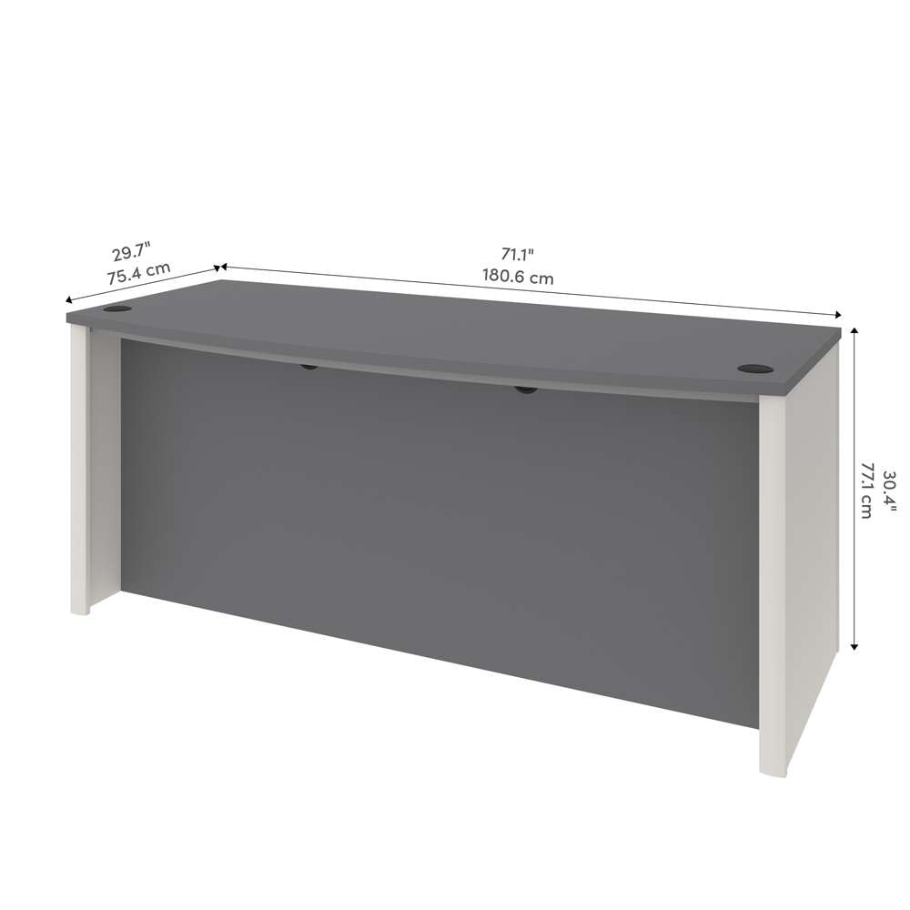 Bestar - Connexion 72W Desk Shell in Slate & Sandstone - 93400-1159 veiw 5