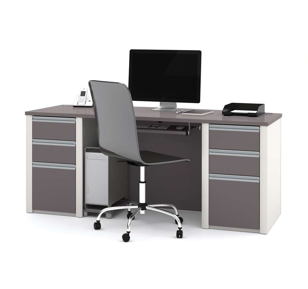Bestar - Connexion 72W Executive Desk in Slate & Sandstone - 93850-59 veiw 1