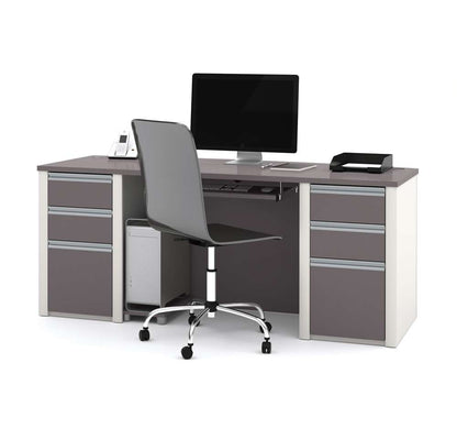 Bestar - Connexion 72W Executive Desk in Slate & Sandstone - 93850-59 veiw 1