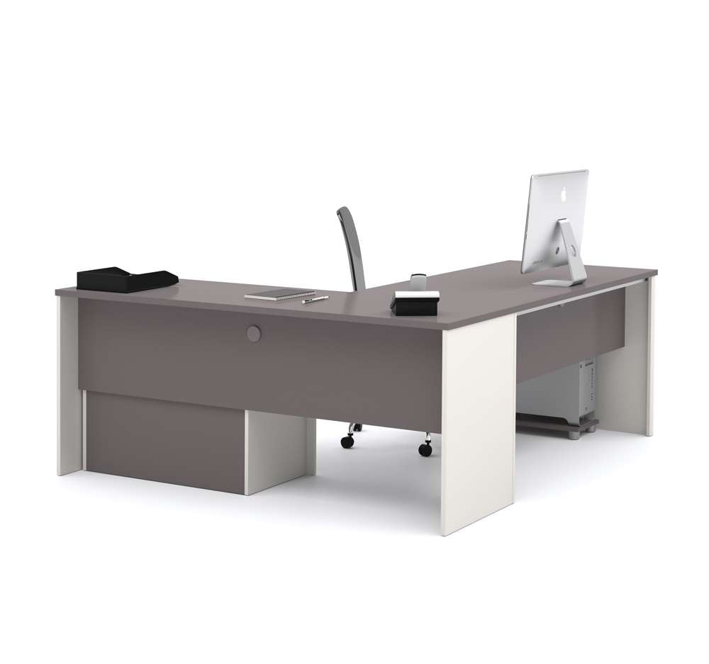 Bestar - Connexion 72W L-Shaped Desk with Lateral File Cabinet in Slate & Sandstone - 93862-59 veiw 2
