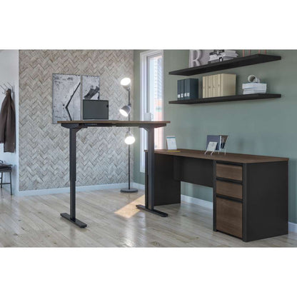 Bestar - Connexion 72W L-Shaped Standing Desk with Pedestal in Antigua & Black - 93885-000052 veiw 5