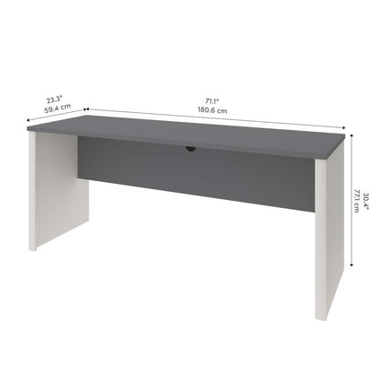 Bestar - Connexion 72W Narrow Desk Shell in Slate & Sandstone - 93612-1159 veiw 4