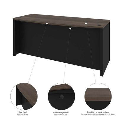 Bestar - Connexion 72W U-Shaped Executive Desk with Lateral File Cabinet and Hutch in Antigua & Black - 93863-000052 veiw 6
