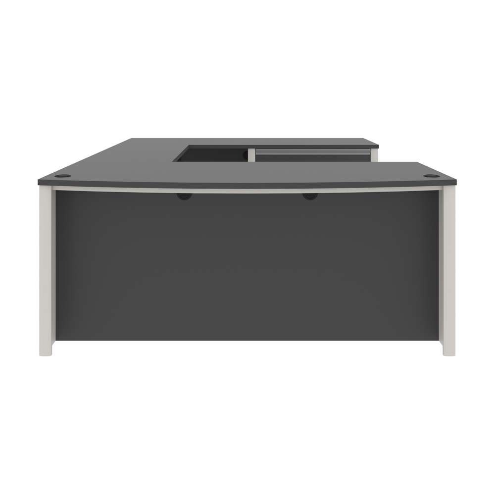 Bestar - Connexion 72W U-Shaped Executive Desk with Lateral File Cabinet in Slate & Sandstone - 93865-59 veiw 4