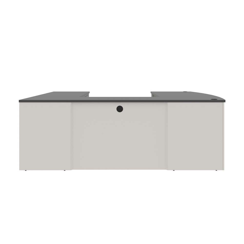 Bestar - Connexion 72W U-Shaped Executive Desk with Lateral File Cabinet in Slate & Sandstone - 93865-59 veiw 5