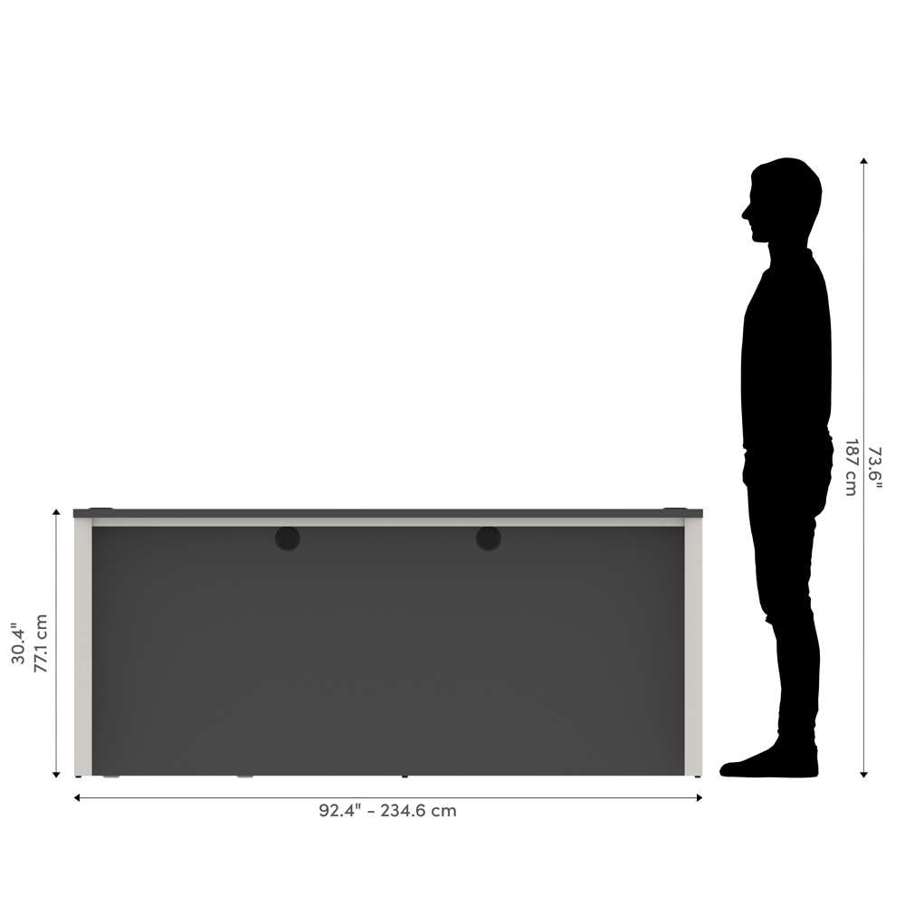Bestar - Connexion 72W U-Shaped Executive Desk with Lateral File Cabinet in Slate & Sandstone - 93865-59 veiw 9