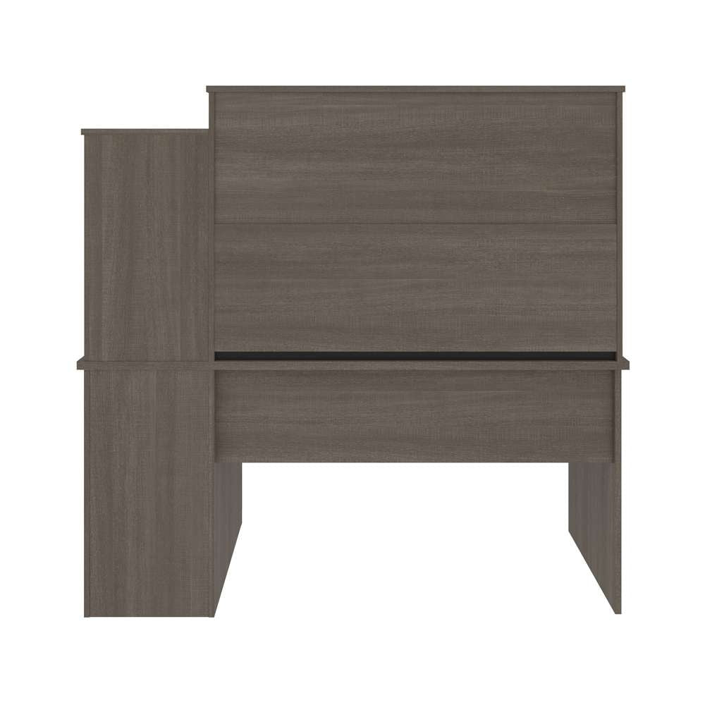 Bestar - Dayton 63W 65W L-Shaped Desk with Hutch in Bark Grey - 88420-47 veiw 6