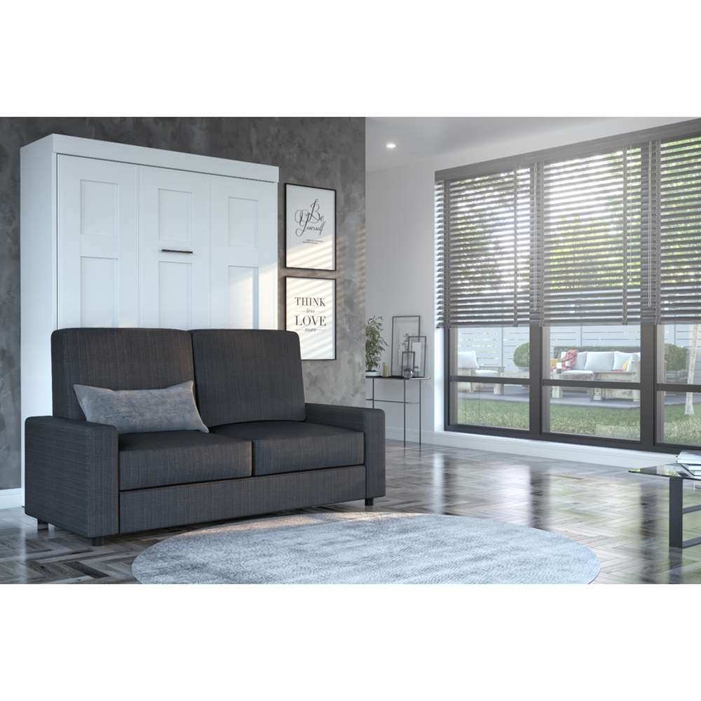 Bestar - Edge Full Murphy Bed with Sofa (73W) in White - 70720-000017 veiw 3