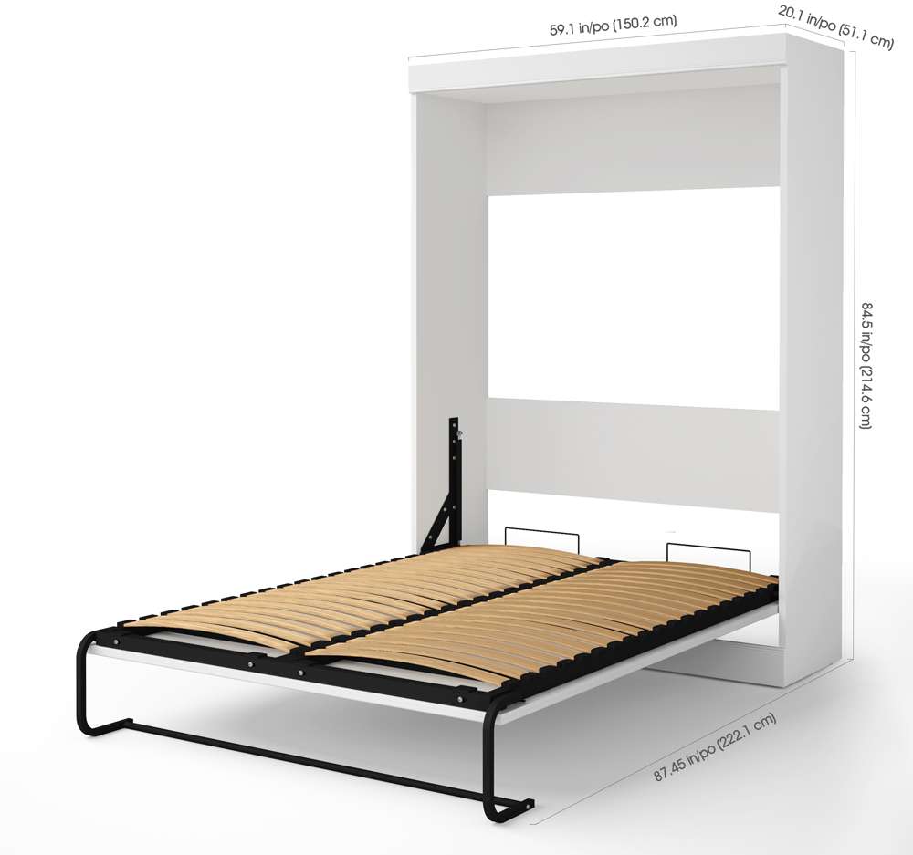 Bestar - Edge Full Murphy Bed with Sofa (73W) in White - 70720-000017 veiw 5