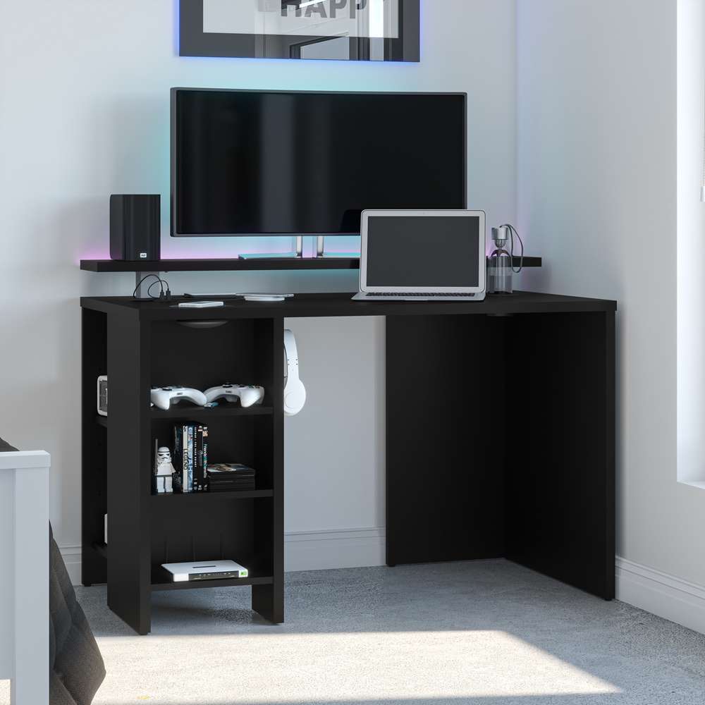 Bestar - Electra 48W Gaming Desk in Black - 169400-000018 veiw 7