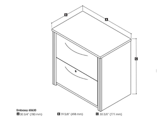 Bestar - Embassy 31W 30 Lateral File Cabinet in Dark Chocolate - 60630-3179 veiw 2