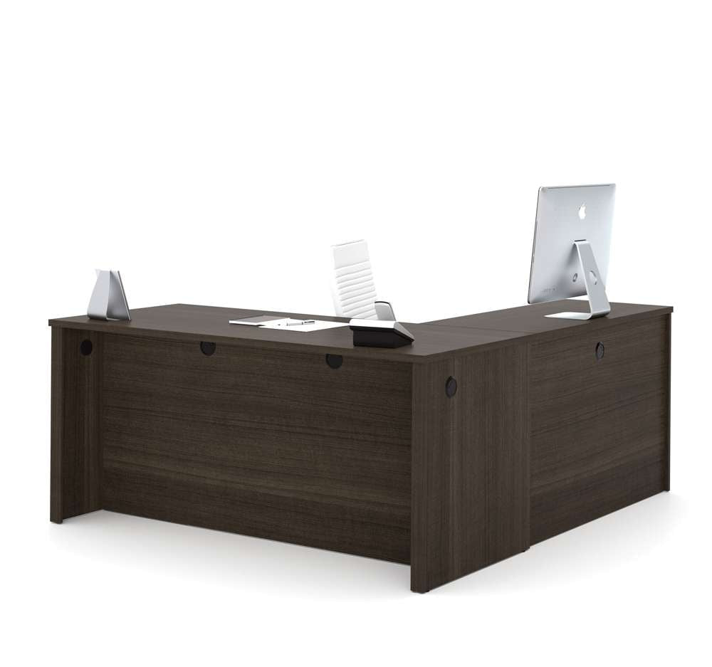 Bestar - Embassy 66W L-Shaped Desk with Pedestal in Dark Chocolate - 60852-79 veiw 2