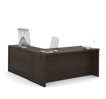 Bestar - Embassy 72W L-Shaped Desk with Pedestal in Dark Chocolate - 60892-79 veiw 2