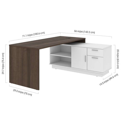 Bestar - Equinox 72W L-Shaped Desk in Antigua & White - 115420-000052 veiw 6
