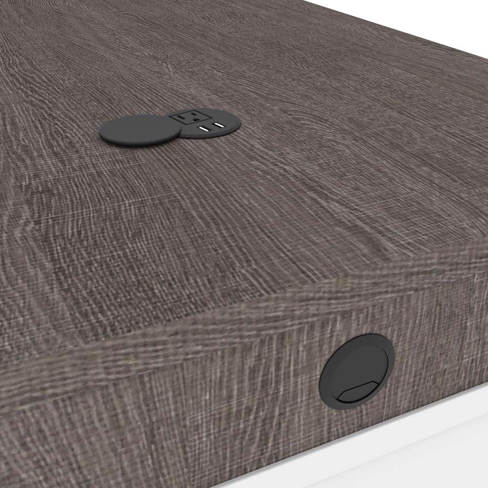 Bestar - Equinox 72W L-Shaped Desk in Bark Grey & White - 115420-000047 veiw 7