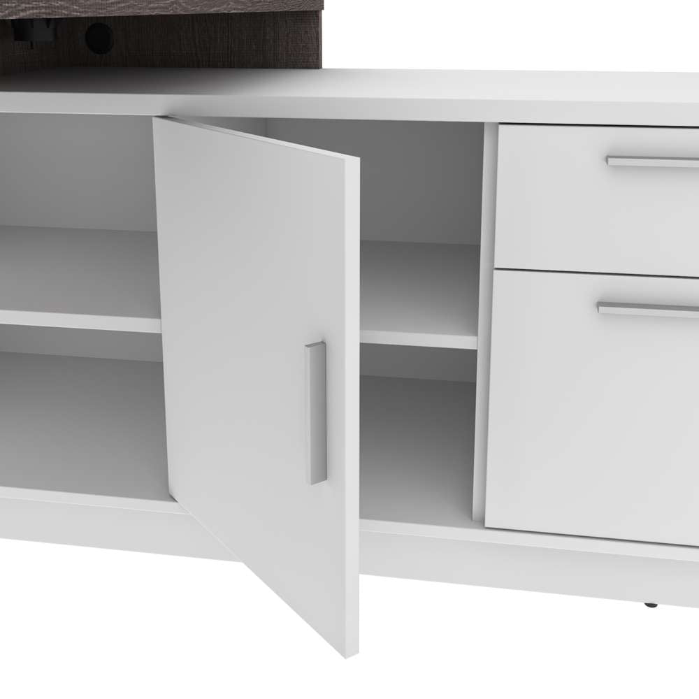 Bestar - Equinox 72W L-Shaped Desk in Bark Grey & White - 115420-000047 veiw 8