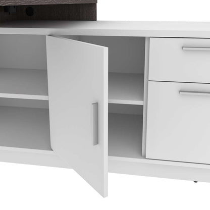 Bestar - Equinox 72W L-Shaped Desk in Bark Grey & White - 115420-000047 veiw 8