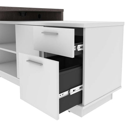 Bestar - Equinox 72W L-Shaped Desk in Bark Grey & White - 115420-000047 veiw 9
