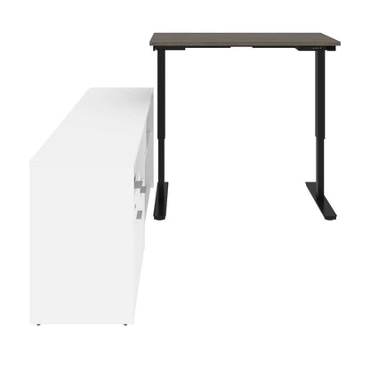 Bestar - I3 Plus 72W L-Shaped Standing Desk in Bark Grey & White - 160885-4717 veiw 3