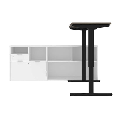 Bestar - I3 Plus 72W L-Shaped Standing Desk in Bark Grey & White - 160885-4717 veiw 4