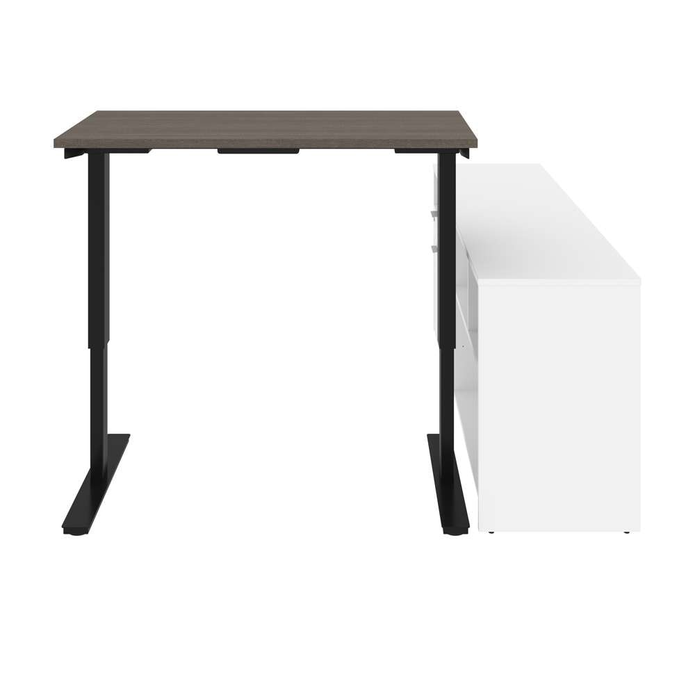Bestar - I3 Plus 72W L-Shaped Standing Desk in Bark Grey & White - 160885-4717 veiw 5