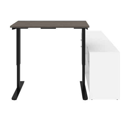 Bestar - I3 Plus 72W L-Shaped Standing Desk in Bark Grey & White - 160885-4717 veiw 5