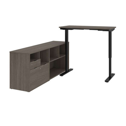 Bestar - I3 Plus 72W L-Shaped Standing Desk in Bark Grey - 160885-47 veiw 1