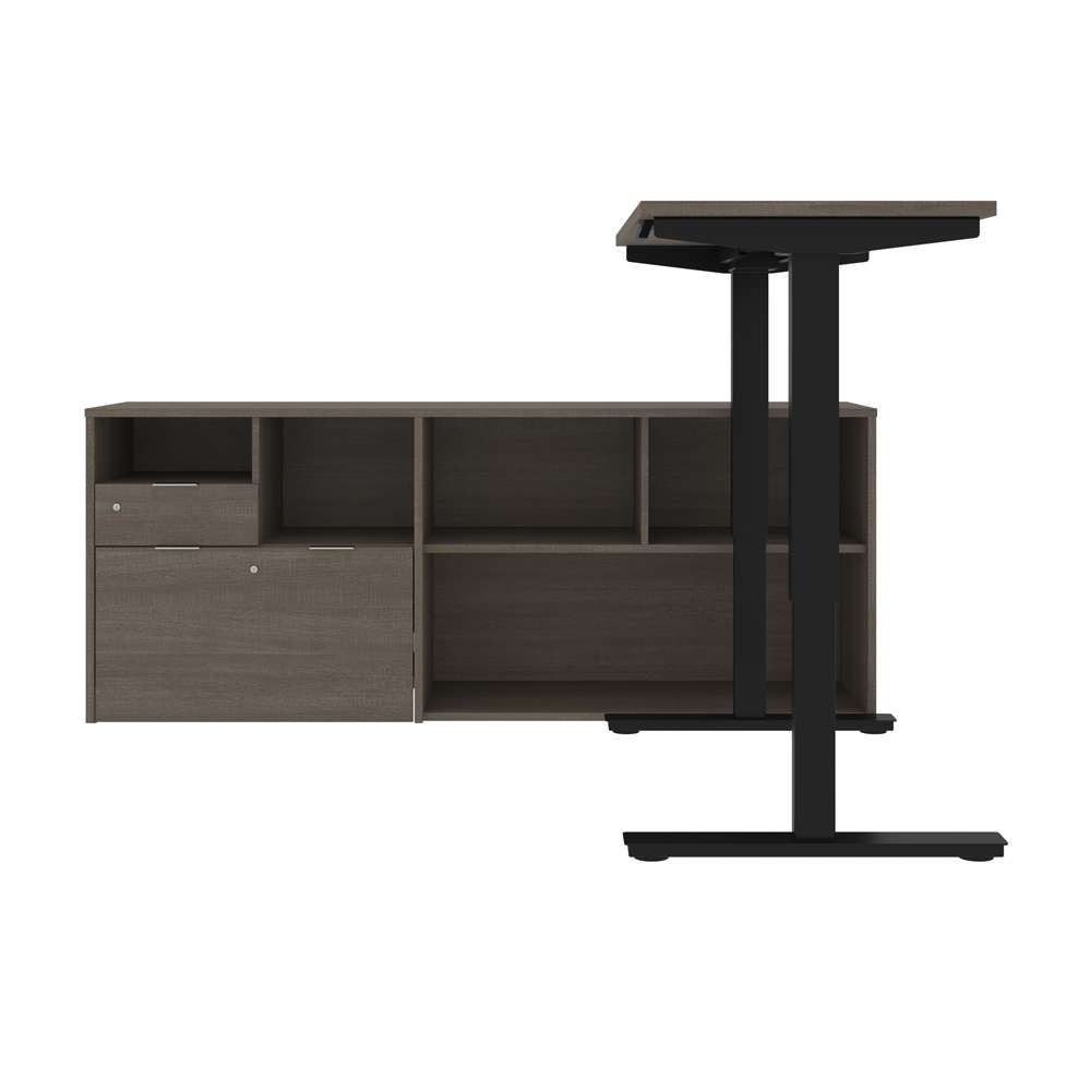 Bestar - I3 Plus 72W L-Shaped Standing Desk in Bark Grey - 160885-47 veiw 4