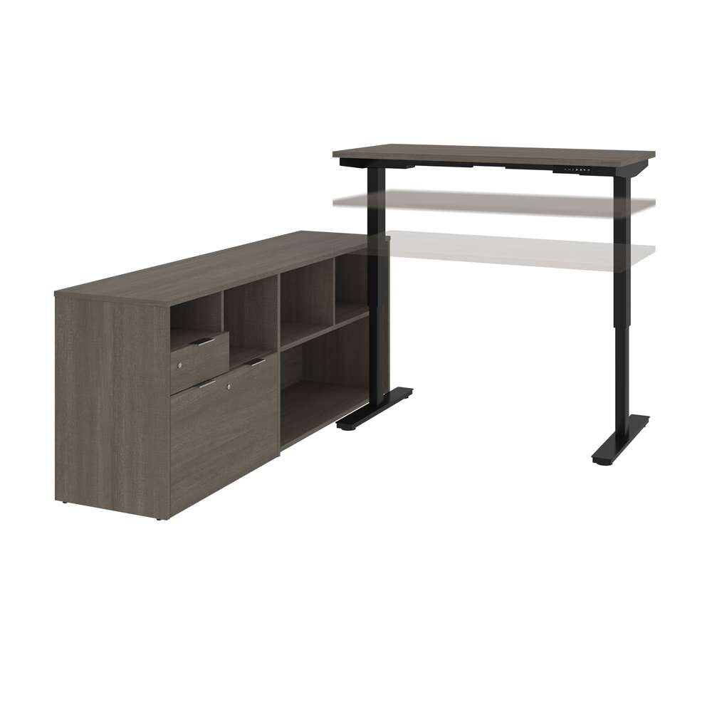 Bestar - I3 Plus 72W L-Shaped Standing Desk in Bark Grey - 160885-47 veiw 8
