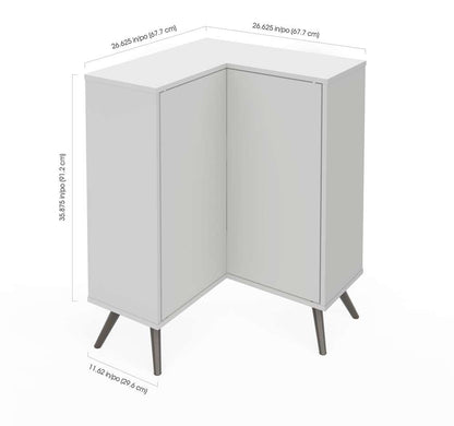 Bestar - Krom 27W Corner Storage Cabinet with Metal Legs in White - 17162-1117 veiw 5