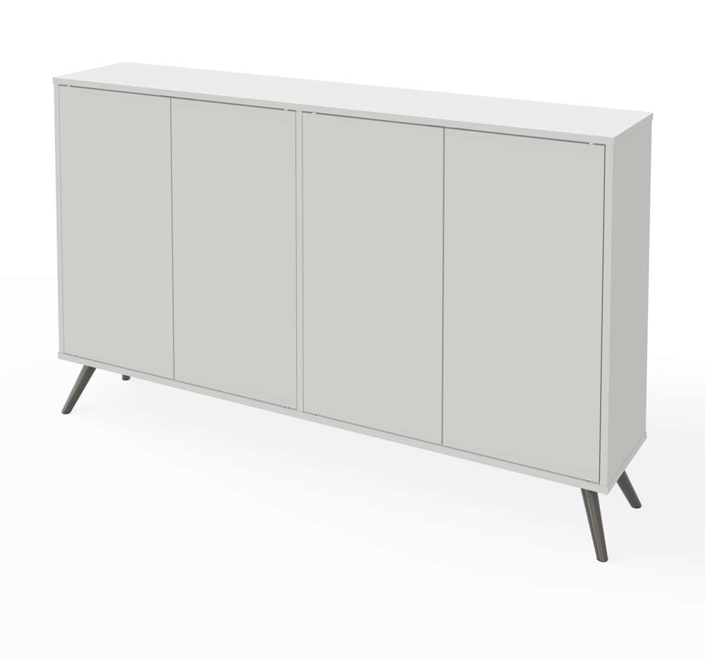 Bestar - Krom 60W Narrow Storage Cabinet with Metal Legs in White - 17164-1117 veiw 1