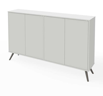 Bestar - Krom 60W Narrow Storage Cabinet with Metal Legs in White - 17164-1117 veiw 1