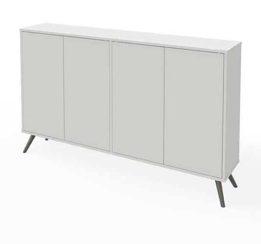 Bestar - Krom 60W Narrow Storage Cabinet with Metal Legs in White - 17164-1117 veiw 1