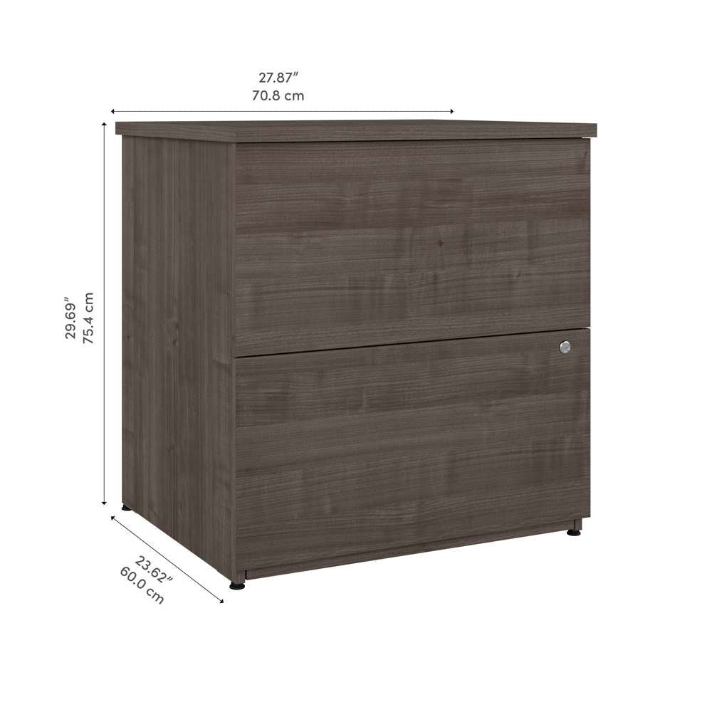 Bestar - Logan 28W 2 Drawer Lateral File Cabinet in Medium Gray Maple - 146600-000141 veiw 8