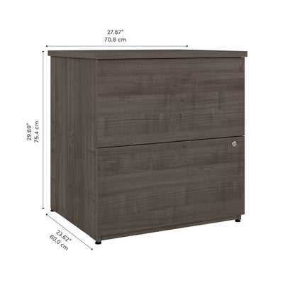 Bestar - Logan 28W 2 Drawer Lateral File Cabinet in Medium Gray Maple - 146600-000141 veiw 8