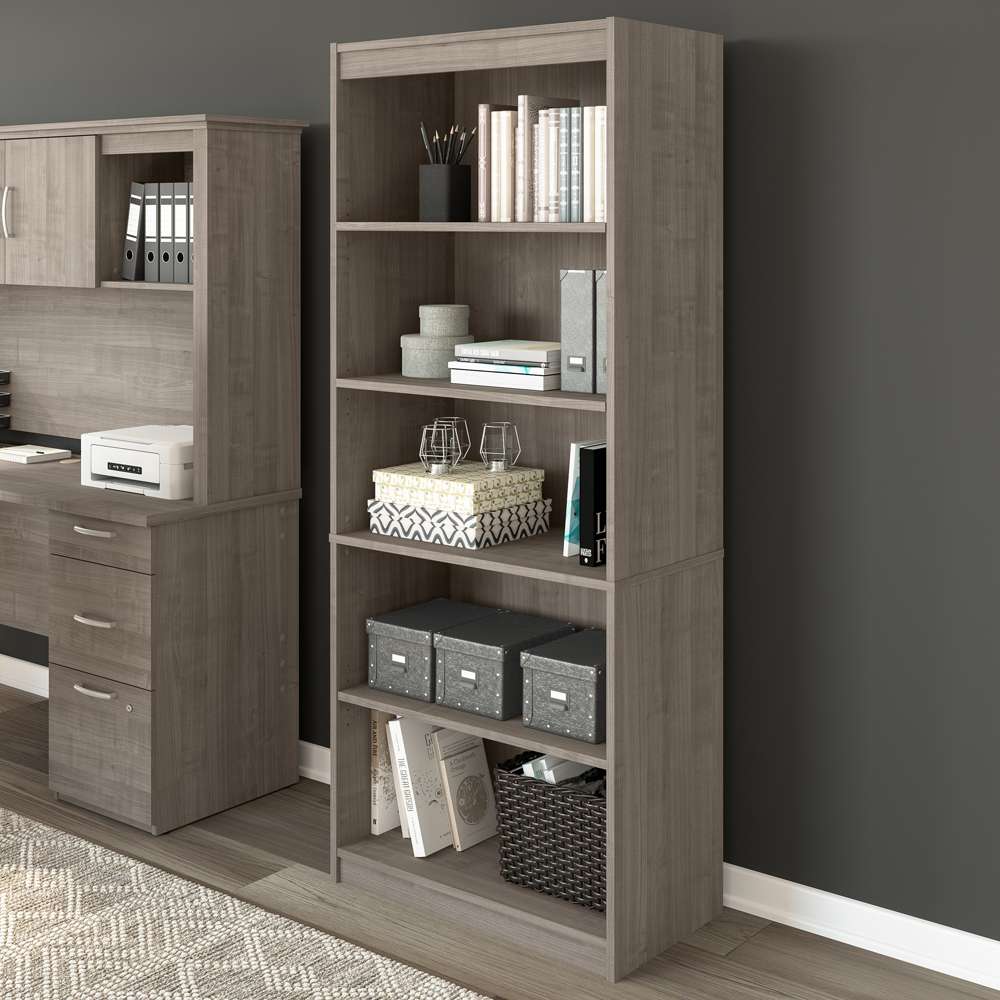 Bestar - Logan 30W 5 Shelf Bookcase in Silver Maple - 146700-000142 veiw 5