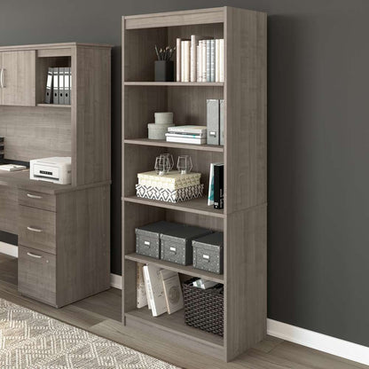 Bestar - Logan 30W 5 Shelf Bookcase in Silver Maple - 146700-000142 veiw 5