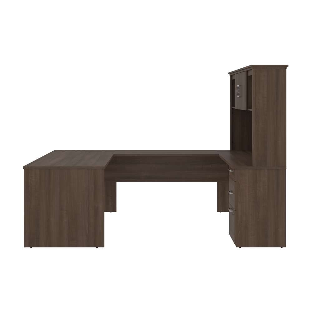 Bestar - Logan 66W U Or L-Shaped Executive Office Desk with Pedestal and Hutch in Antigua - 46410-52 veiw 4