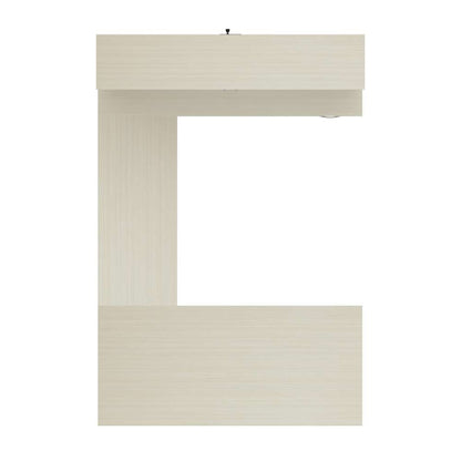 Bestar - Logan 66W U Or L-Shaped Executive Office Desk with Pedestal and Hutch in White Chocolate - 46410-31 veiw 6