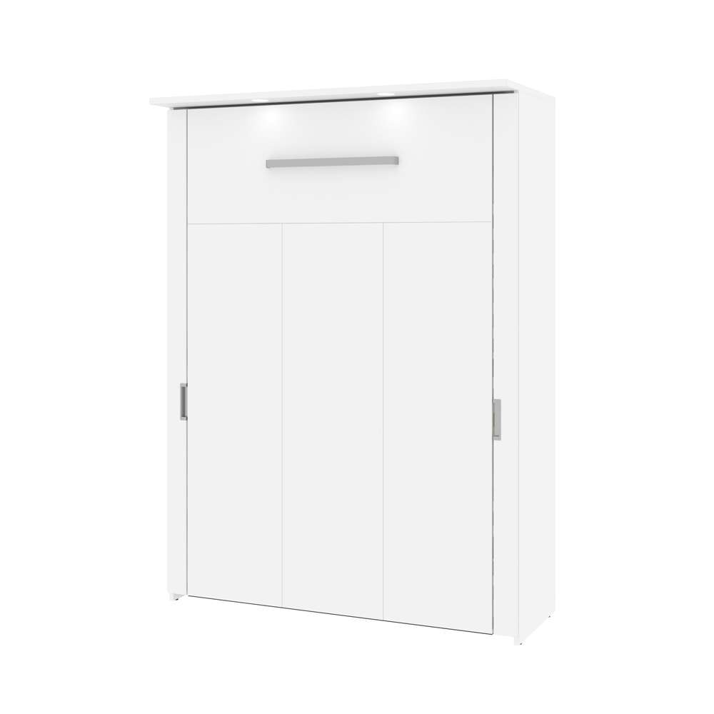 Bestar - Lumina 106W Full Murphy Bed and 2 Shelving Units with Drawers (107W) in White - 85899-17 veiw 2
