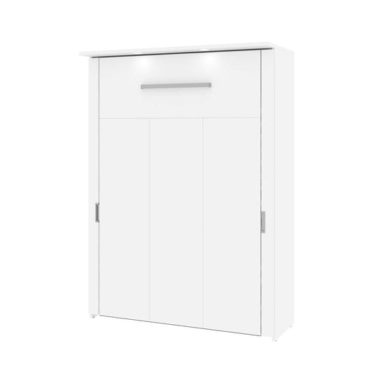 Bestar - Lumina 106W Full Murphy Bed and 2 Shelving Units with Drawers (107W) in White - 85899-17 veiw 2