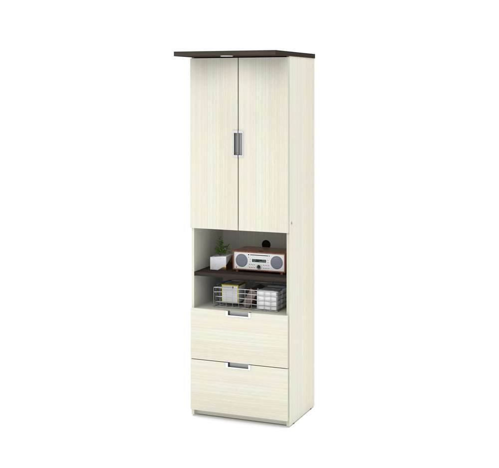 Bestar - Lumina 24W Storage Cabinet with 2 Drawers in White Chocolate - 85160-31 veiw 1