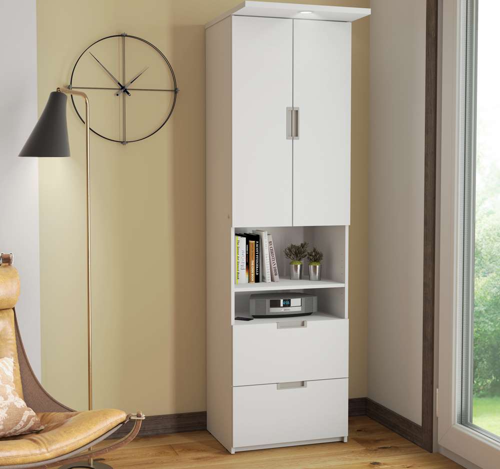 Bestar - Lumina 24W Storage Cabinet with 2 Drawers in White - 85160-17 veiw 3