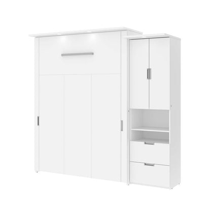 Bestar - Lumina 89W Queen Murphy Bed with Storage Cabinet (90W) in White - 85888-17 veiw 1