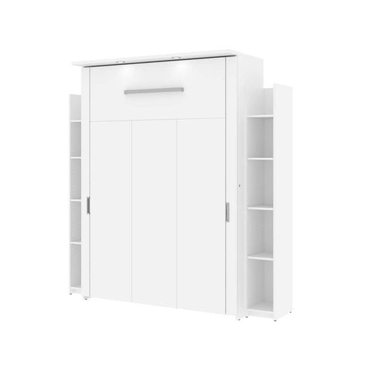 Bestar - Lumina Full Murphy Bed with 2 Shelving Units (79W) in White - 85895-17 veiw 1